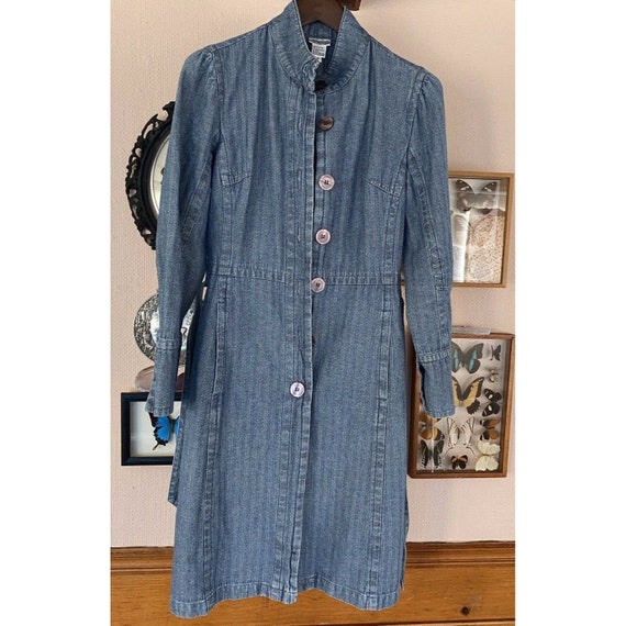 Newport News Jeanology Denim Coat Chambray Sz 6 V… - image 10