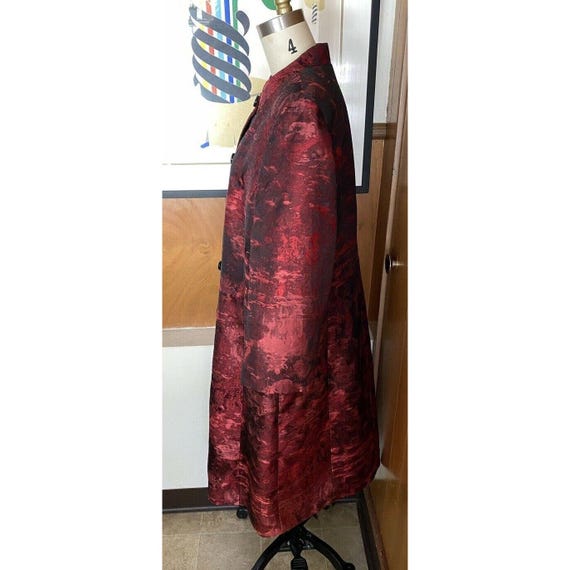 Albert Nipon Coat Sz M L Jacquard Button Lined Ne… - image 9