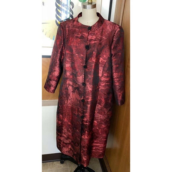 Albert Nipon Coat Sz M L Jacquard Button Lined Ne… - image 8