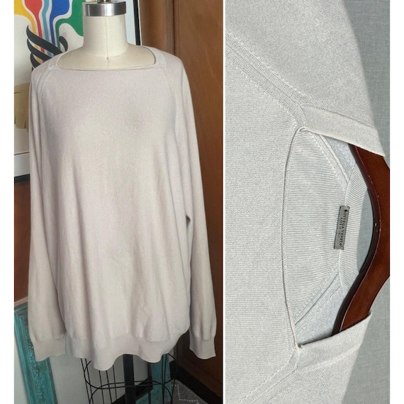 Bottega Veneta, Bottega Veneta Men Cashmere Sweater XXL XL US 48 Eu 58 asymmetrical neck oatmeal cream