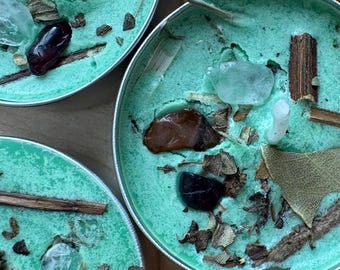Green Spell Candle – Money, Abundance, Luck Ritual Tealight, Witchcraft Candle, Beginner Witch Supply, Altar Candle, Unscented Herbal Candle