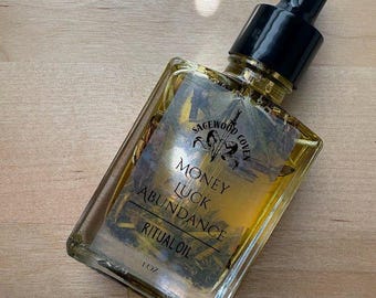 Money, Luck & Abundance Ritual Oil For Anointing: Prosperity Spell Blend (1 oz)
