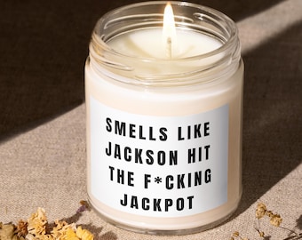 Smells Like Jackson Hit the Jackpot Candle | Personalized Engagement Gift