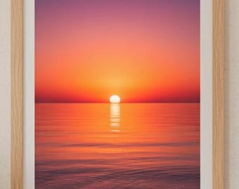 Serene Ocean Sunset Art Print Wall Decor