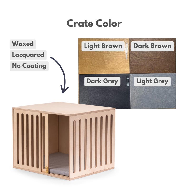 Image showcasing Wooden Dog Crate Furniture | Handmade Indoor Dog Kennel With Mattress ...