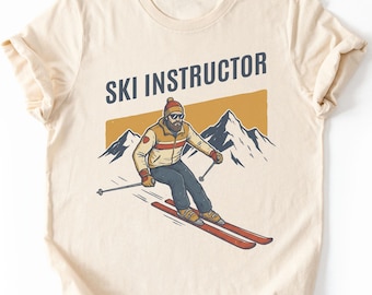 Skilehrer T-Shirt | SKI INSTRUCTOR | Lustiges Skifahrer Geschenk, Retro Ski Outfit, Après-Ski Shirt, Vintage Wintersport, Skifahren Humor
