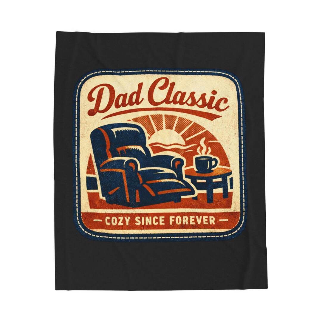 Dad Classic Cozy Recliner Design Velveteen Plush Blanket | Retro
