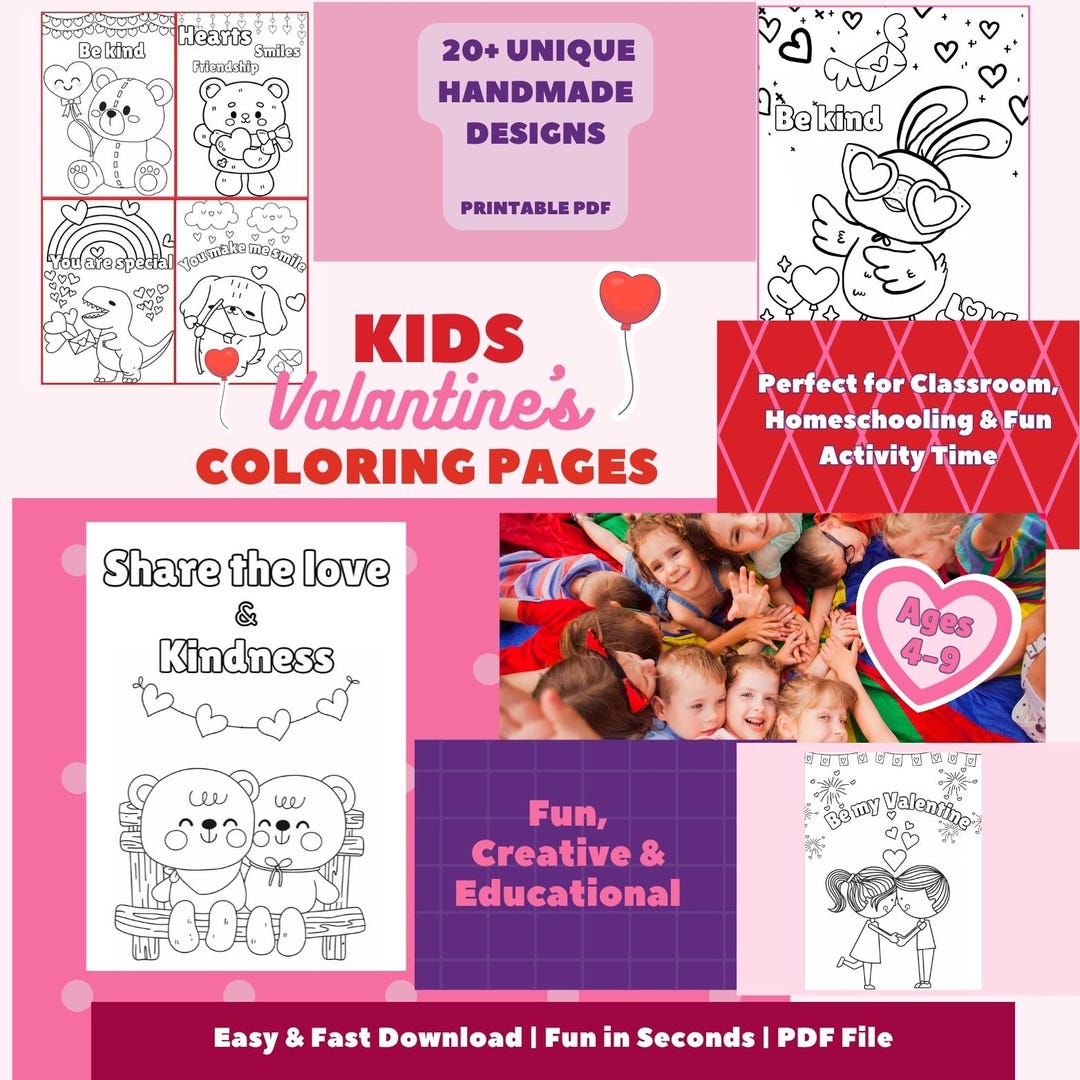 Valentine’s Day Coloring Pages for Kids | Calm Creative Activities ...