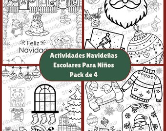 Dibujos de Navidad dla Colorear • Actividades Infantiles Imprimible dla Niños •Escolar Invierno