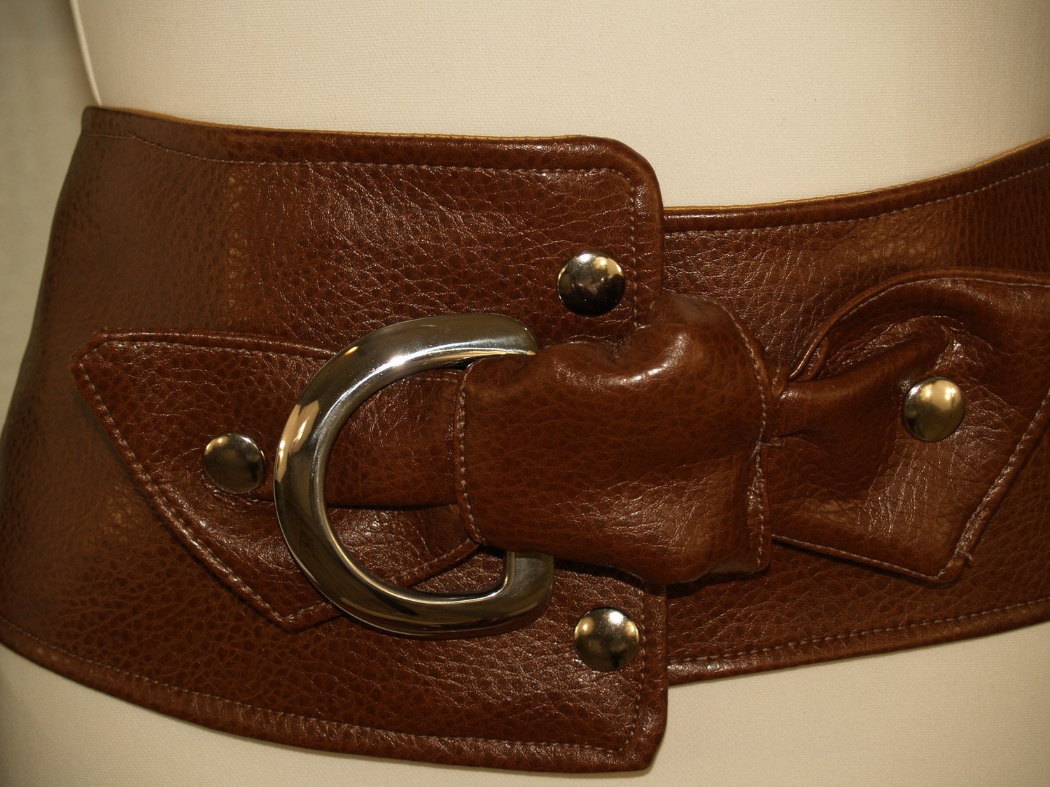 Brown Vegan Belt With Silver Metal Rigging Dee Accent - Etsy