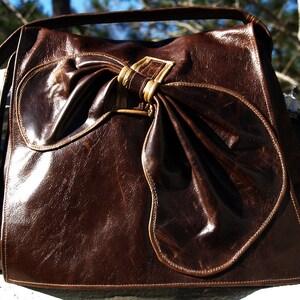 RESERVED FOR DIANE: Reduced from 220.00 to 200.00 Chocolate Brown Distressed Leather Hobo Handbag Purse with Sculpted Leather Accent image 4