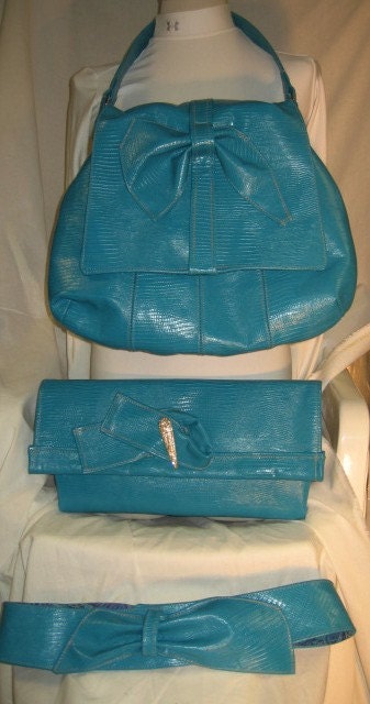 Turquoise Envelope/clutch Handbag - Etsy