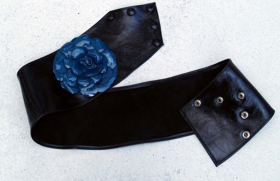 Black and Turquoise Patent Leather Belt - Turquoise Breeze  display picture 3