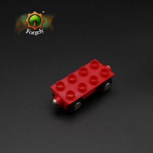 Trävagn med Duplo 2x4 klossar | Kompatibel med Duplo klossar | Järnvägstillbehör | Kompatibel med Brio | Present till barn | 3D-utskriven