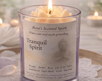 Hand Poured Palo Santo Candle | Meditation Cleansing Candle | Spiritual Aromatherapy Gift | Sandalwood Coconut Wax | Tranquil Monk