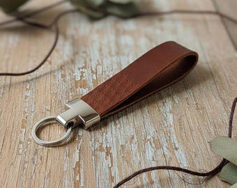 Handmade Leather Keychain - Custom Stamped Pattern