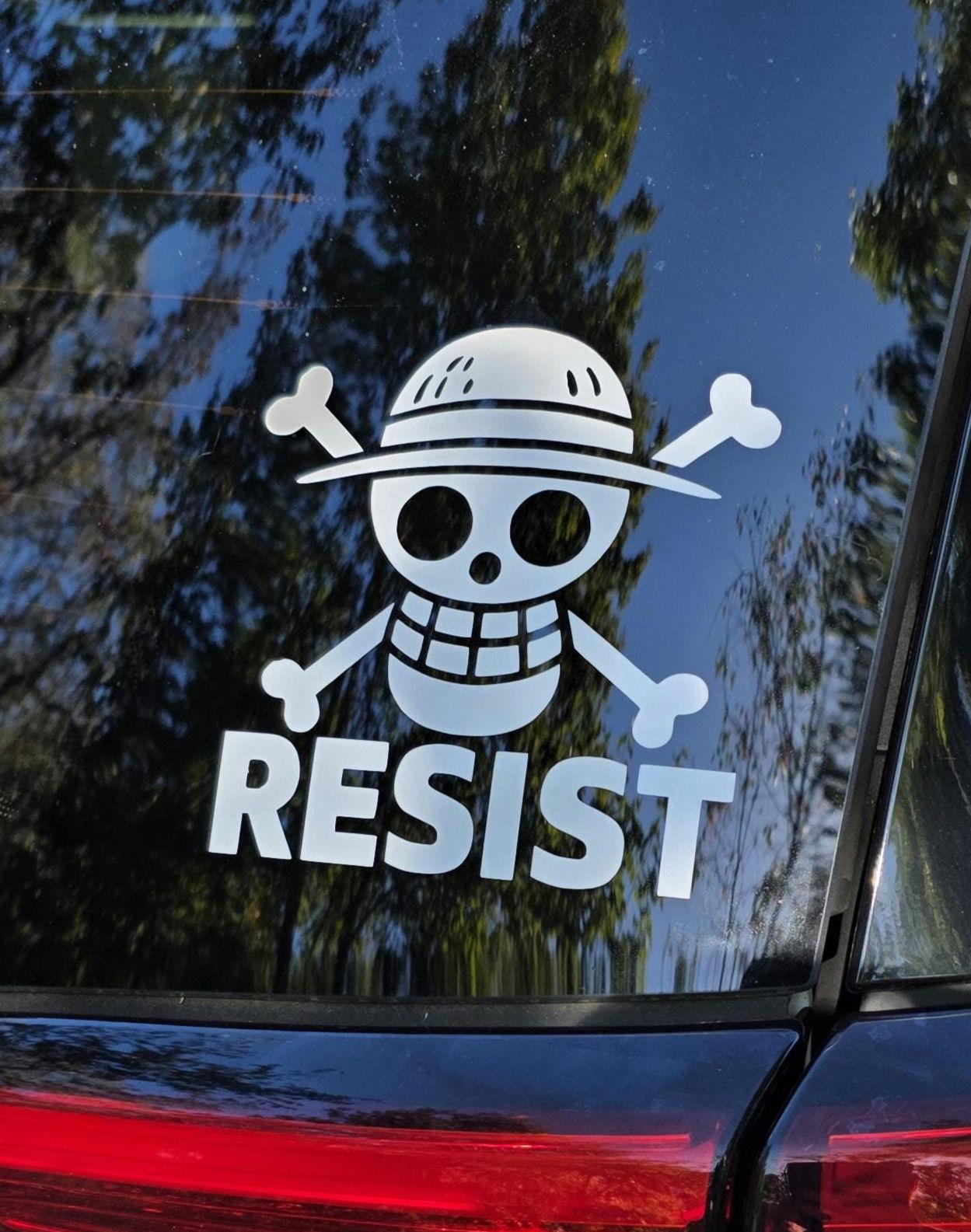 One Pirate Resist Vinyl Decal Piece, Car Accessory, Laptop Sticker