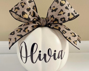 Personalized White Mini Pumpkin