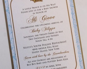 Little Prince Baby Shower Invitation