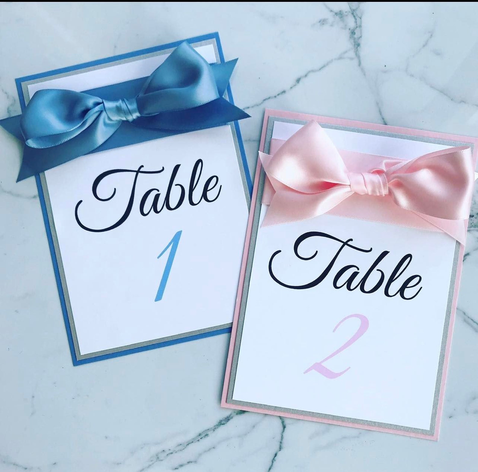 Pink Baby Shower Table Number With Large Bow - Etsy
