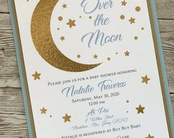 Over the Moon Baby Shower Invitation