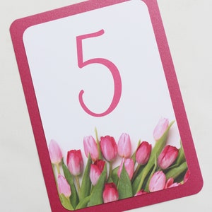 Pink Spring Tulip Table Numbers