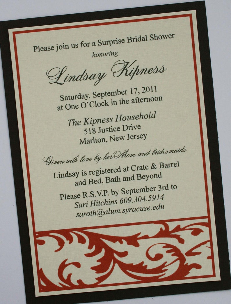 Simply Elegant Bridal Shower Invitation Etsy