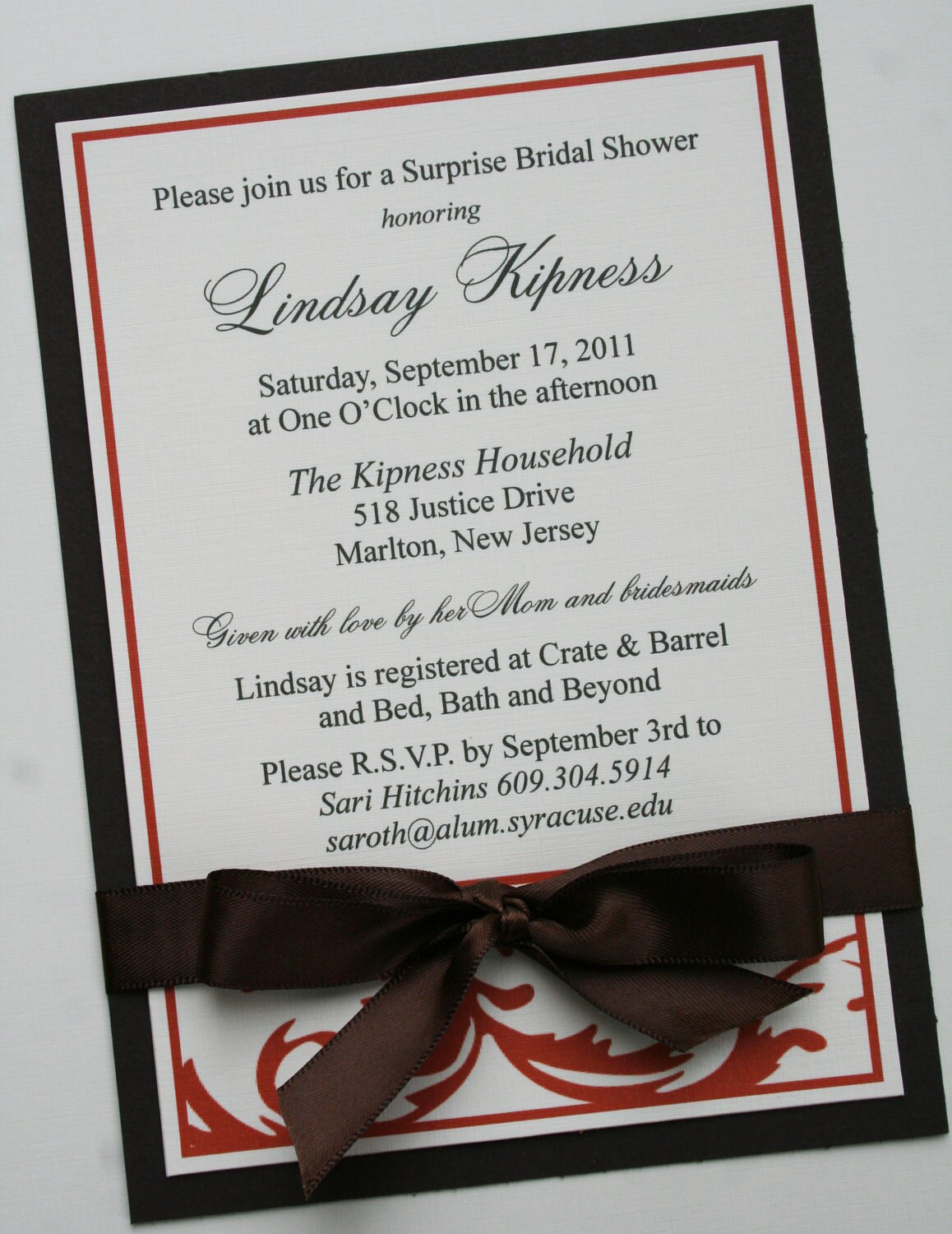 Simply Elegant Bridal Shower Invitation Etsy