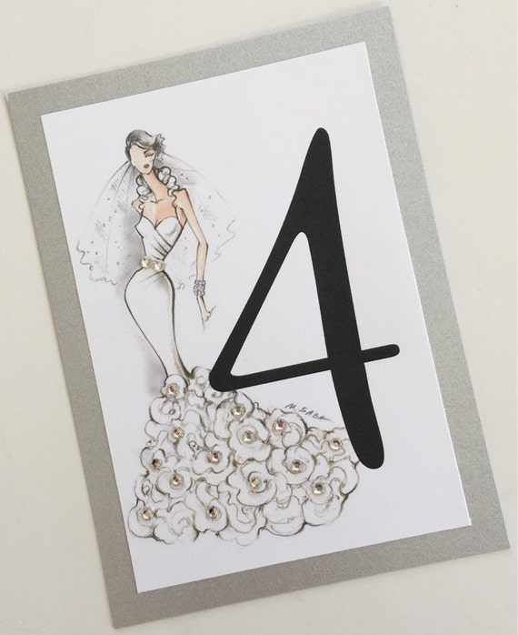 Sassy Bride Bridal Shower Table Numbers