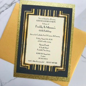 Great Gatsby Inspired Invitation; Roaring 20s