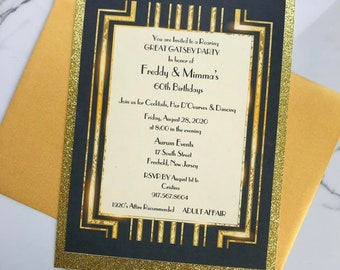 Great Gatsby Inspired Invitation; Roaring 20s