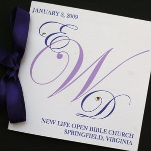 Square Monogram Wedding Program