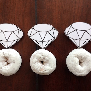 Diamond Ring Cupcake or Donut Toppers