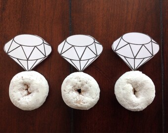 Diamond Ring Cupcake or Donut Toppers