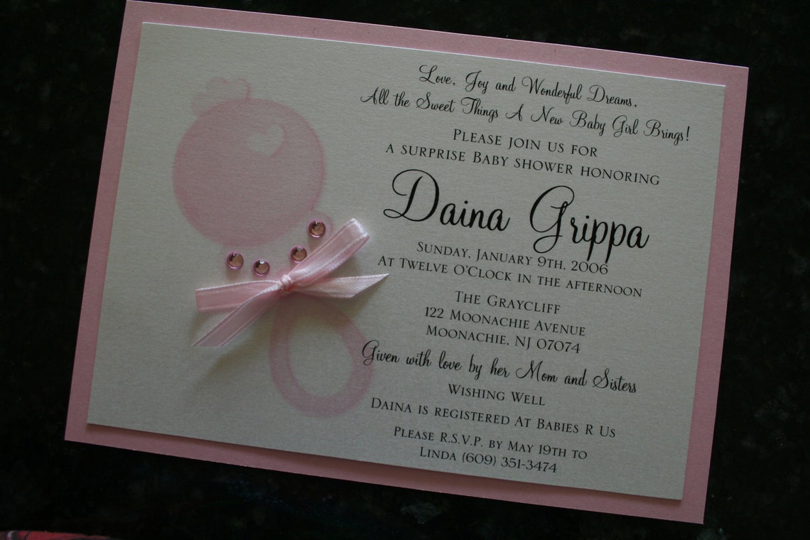 Baby Shower Invitation With Rattle - Etsy