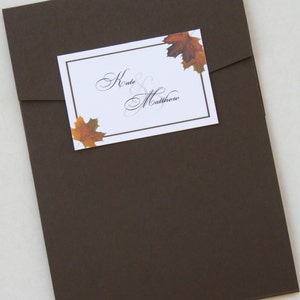 Feuilles d’automne Cascade Pocketfold Invitation de mariage