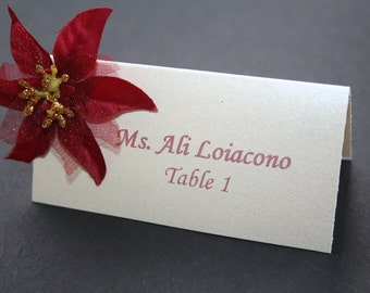 Poinsettia Place Cards