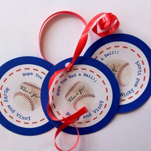 Baseball Party Favor Tags