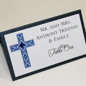 Cruz Ornamentada Niño Bautismo-Comunión Lugar Tarjetas