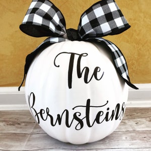 Personalized White Family Pumpkin -- PRIVATE LISTING
