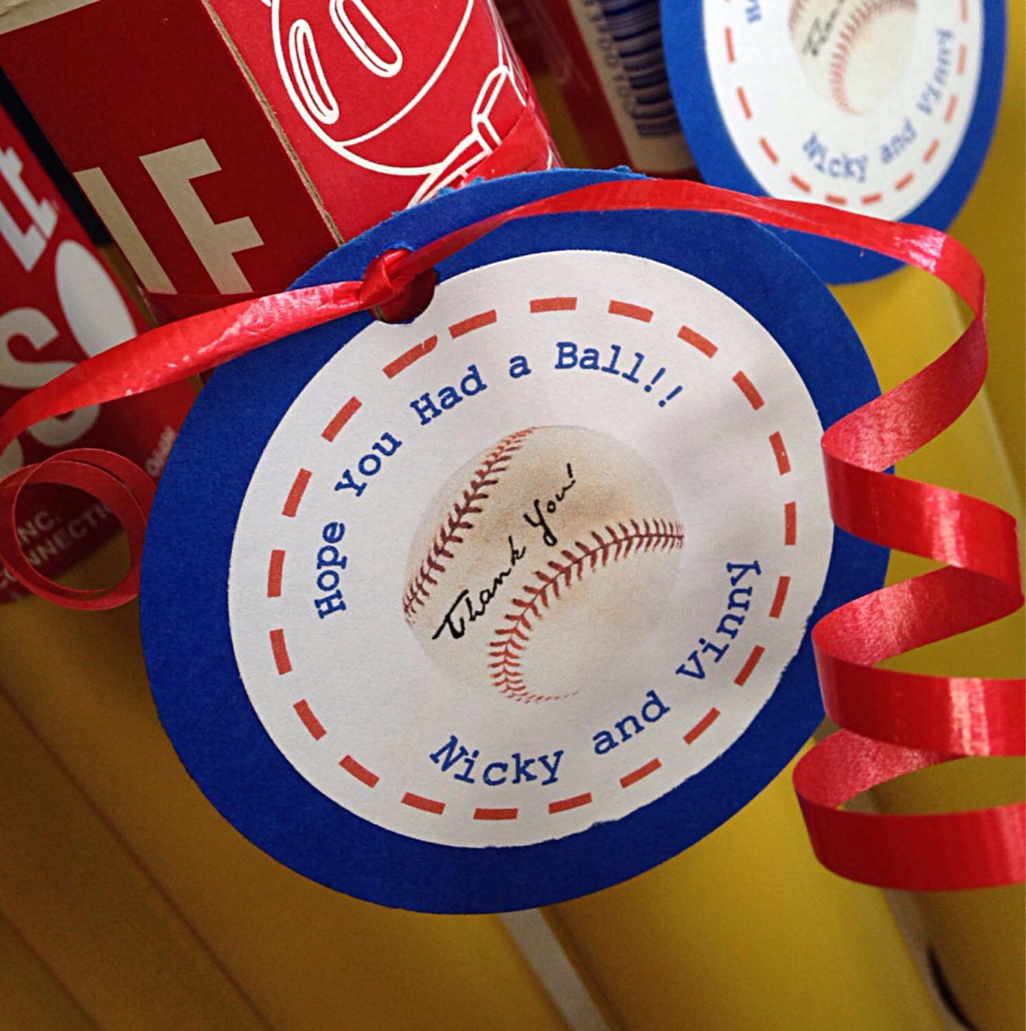 Baseball Party Favor Tags Etsy