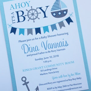 Ahoy es una invitación a un baby shower para niños