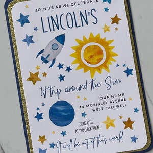 1st Trip Around the Sun Birthday Invitation