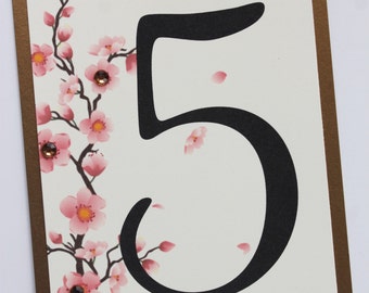 Cherry Blossoms Table Numbers
