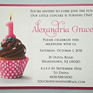 Chocolate Cupcake 1st birthday Invitation