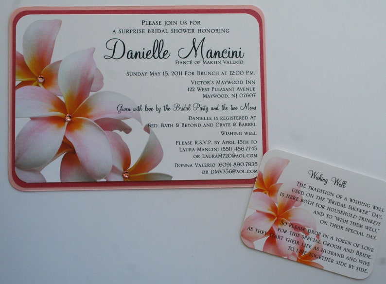 Hawaiian Plumeria Bridal Shower Invitation Etsy