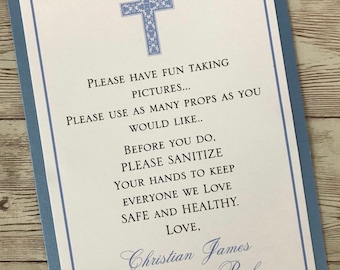 Ornate Cross Baptism or Communion Photo Booth Prop Sign