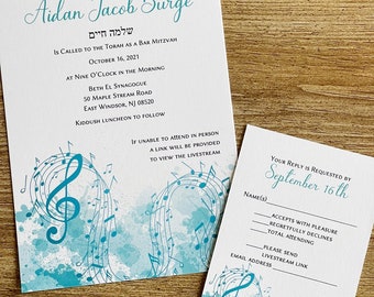 Modern Music Bar Mitzvah Invitation