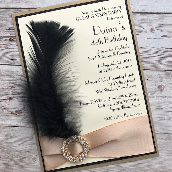 Roaring 20's inspired Wedding Invitation