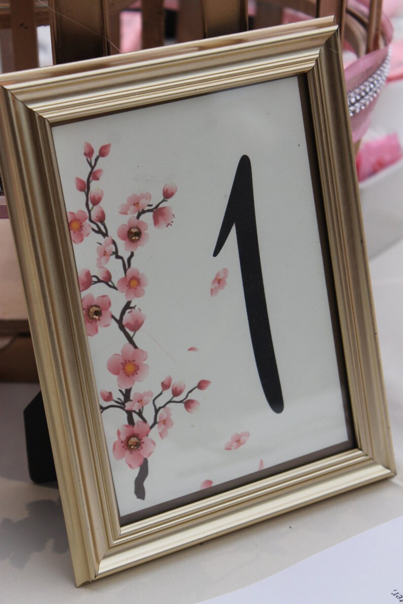 Cherry Blossoms Table Numbers Etsy